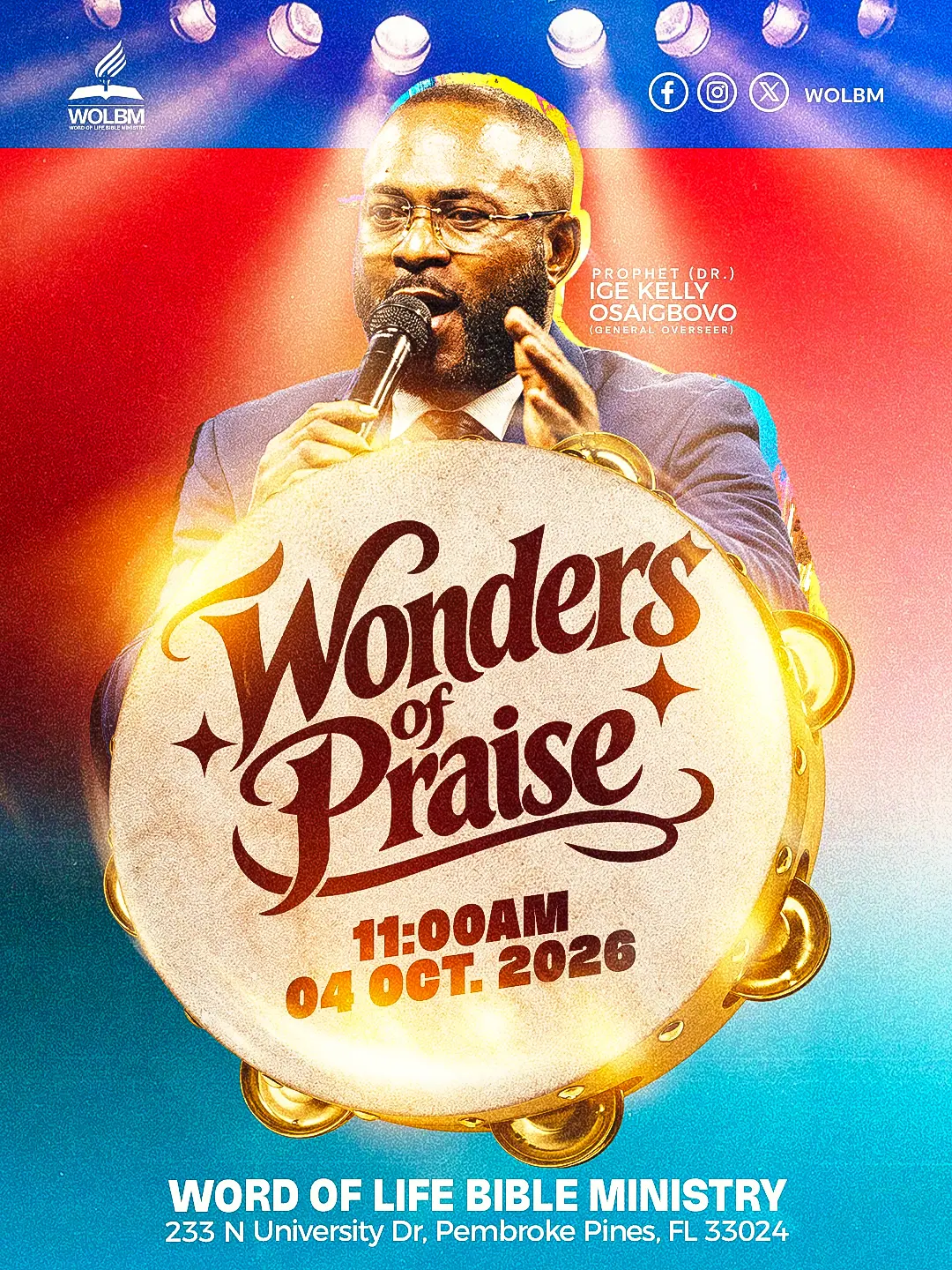 Wonders of Praise event flyer option 2 for Word of Life Bible Ministry