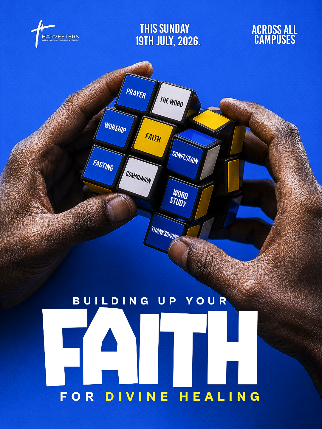 Building Up Your Faith for Divine Healing service artwork option B on blue